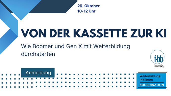 Anmelden zum Online-Vortrag 'Von Kassette bis KI' der Weiterbildungsinitiatoren Oberpfalz